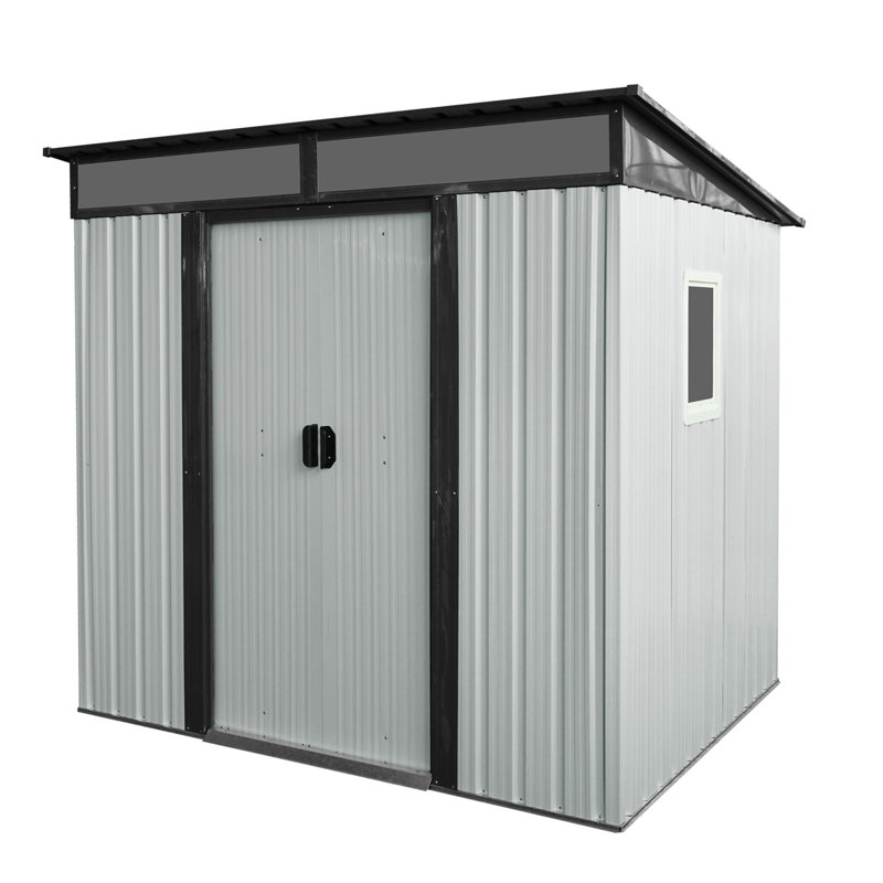 6X5ft Metal Shed For Backyard Patio Use - Strong & Waterproof 6Ft X 5Ft Outdoor Storage - -, White, 71" H x 77" W x 59.5" D
