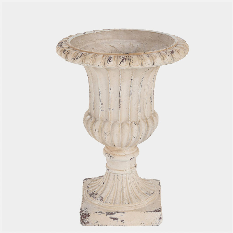Urne de jardin MGO, blanc antique, H 19,25 po