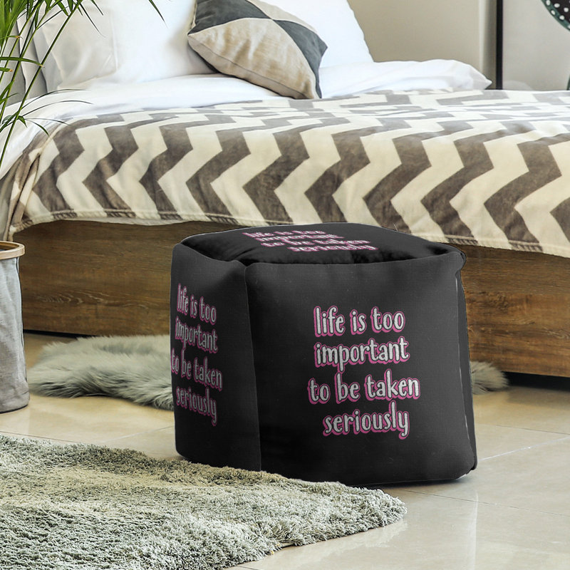 Upholstered Ottoman, Pink