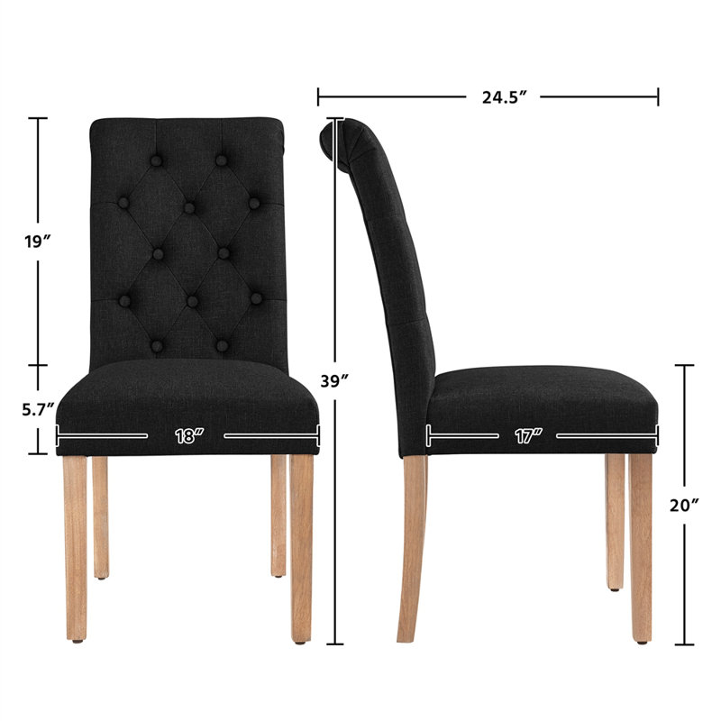 Chaise d'appoint rembourrée Beacan, Noir