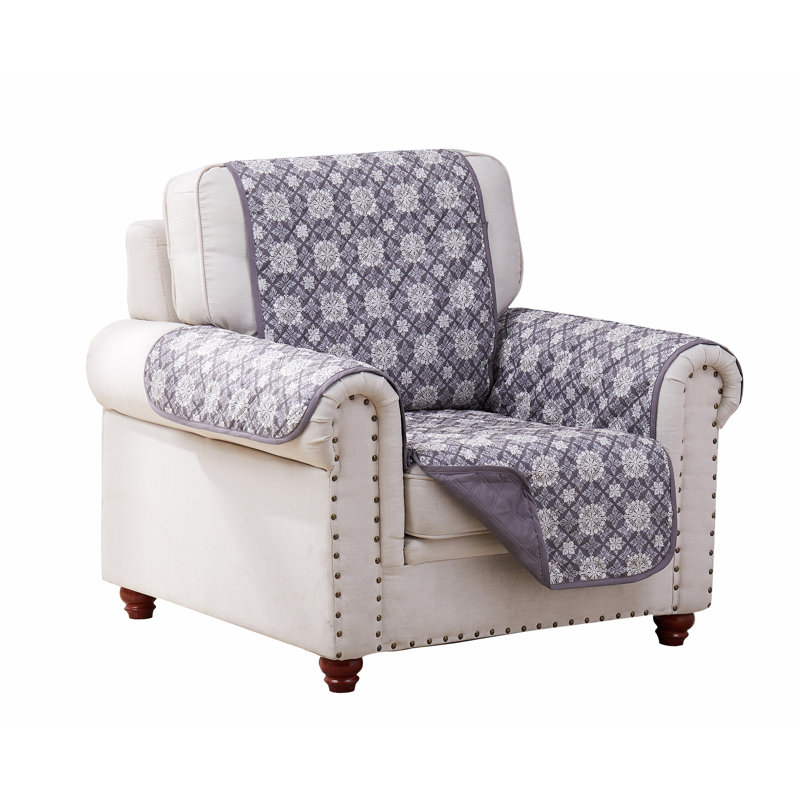 Housse pour fauteuil à coussins carrés/rectangulaires, Gris Mandala
