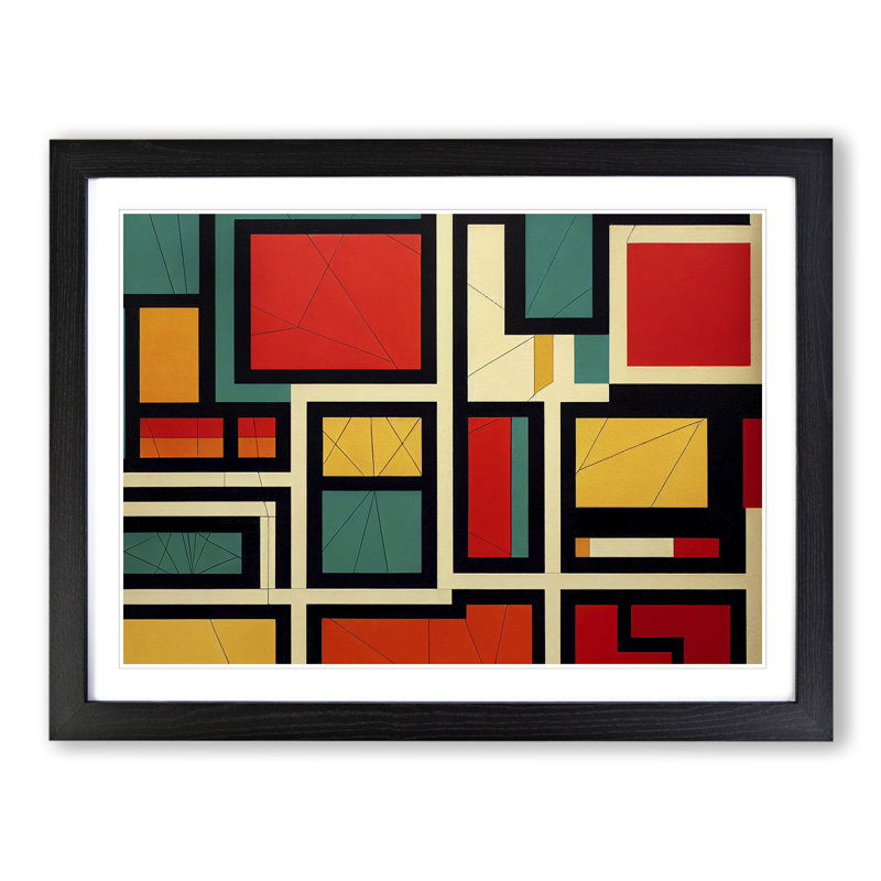 Classic Bauhaus Vol.2 Abstract - Framed Print, Black Framed, 46cm H x 64cm W x 2cm D