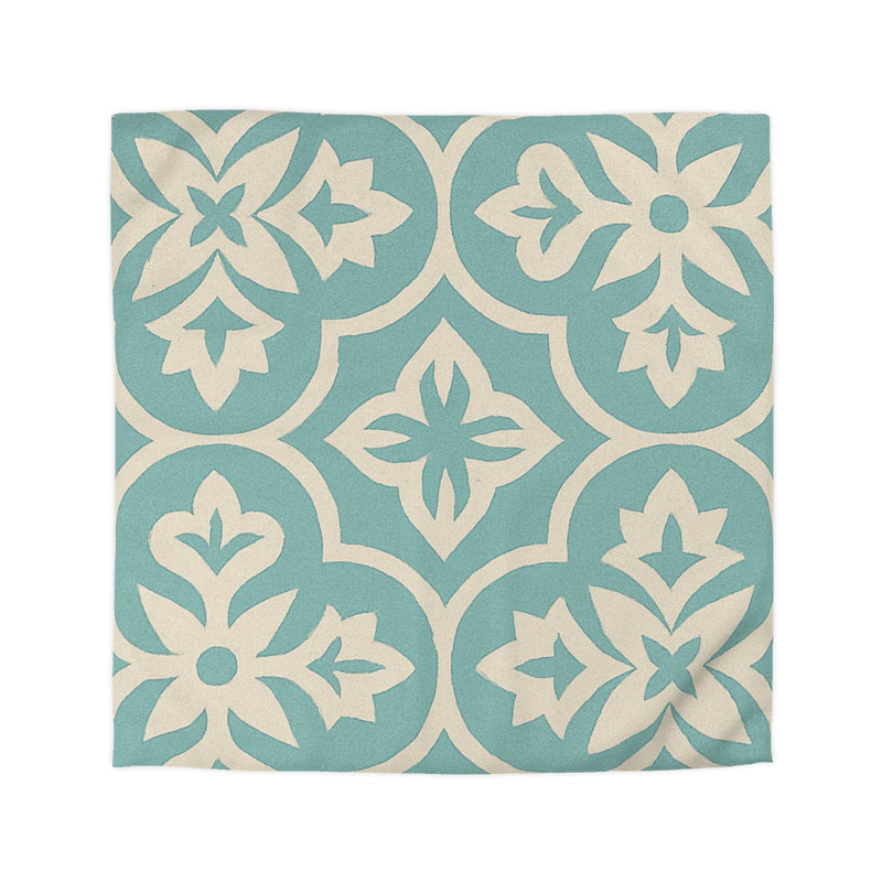 Microfiber Duvet Cover Boho Style, Design 37, Queen Duvet Cover, Cream