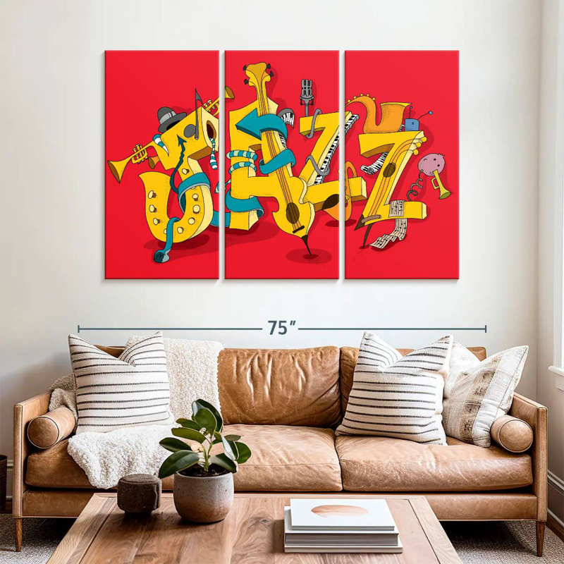Caricature de Abarca, typographie jazz, H 42 po x l 65 po
