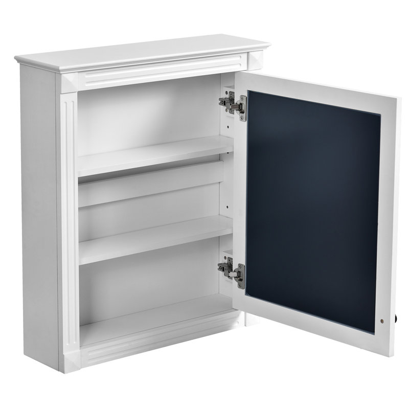 Armoire de rangement de salle de bain murale 24 po x 27 po avec miroir, armoire à pharmacie avec tablette réglable en hauteur, armoire de rangement au-dessus de la toilette