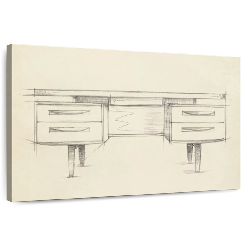 Kerner Mid Century Furniture Design IV, H 34 po x l 51 po
