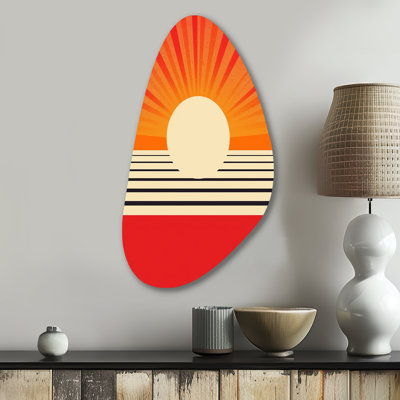 Brylene - Abstract Geometric Fall Shape Asymmetric Metal Wall Art