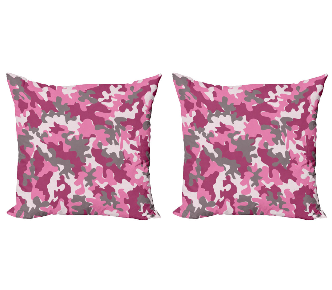 Kissenbezug, Feminine Camo Vibrant, Rosa, Magenta Pink Grau