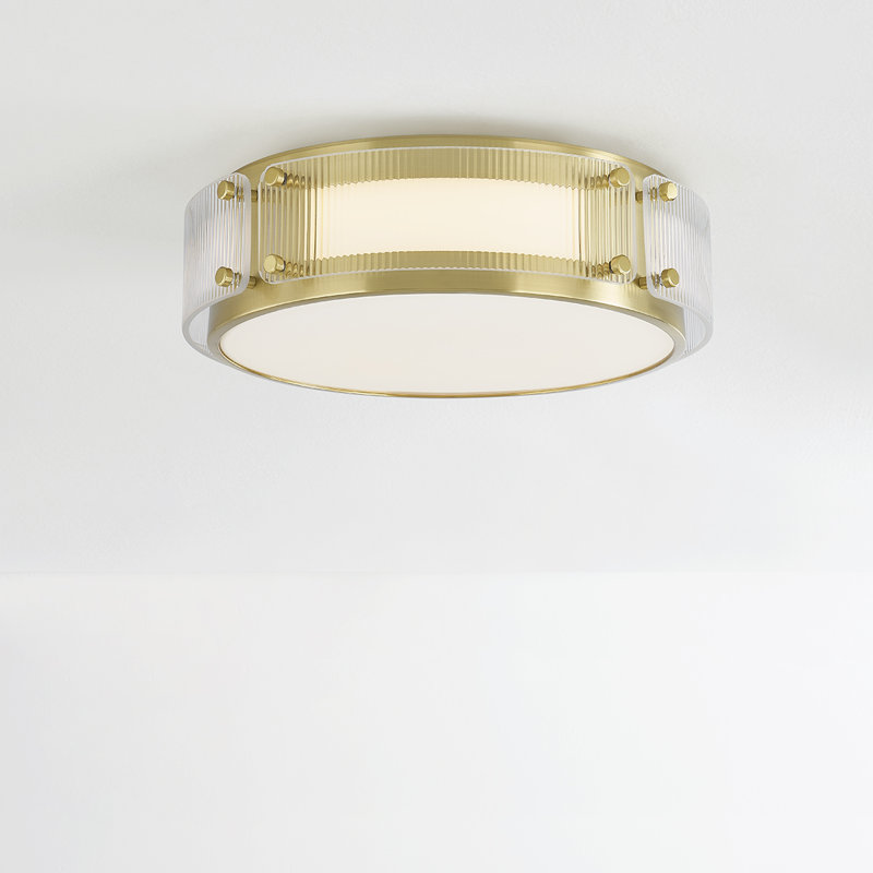 Clifford 1 Light Flush Mount, Aged Brass