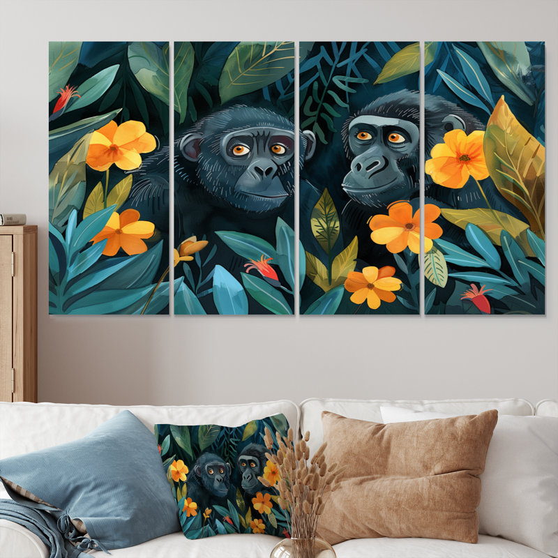 Cowden - Gorilla Canvas Art Set, 32" H x 64" W