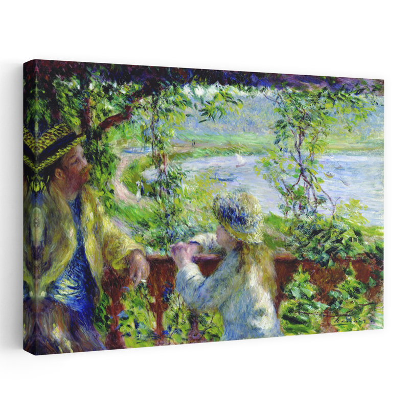 Au bord de l'eau ou près du lac, reproduction d'art classique classique de 1880, H 24 po x l 36 po