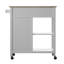 32" W Solid Wood Top Kitchen Cart with Locking Wheels-1561523225