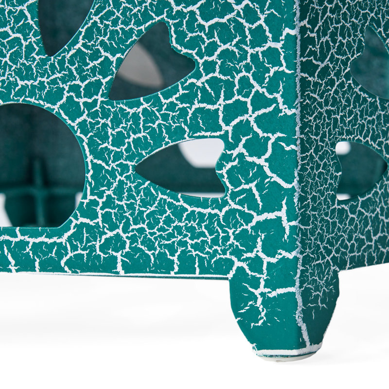 Table d'appoint en fer bleu sarcelle de 14 po - Motif de patio, Sarcelle