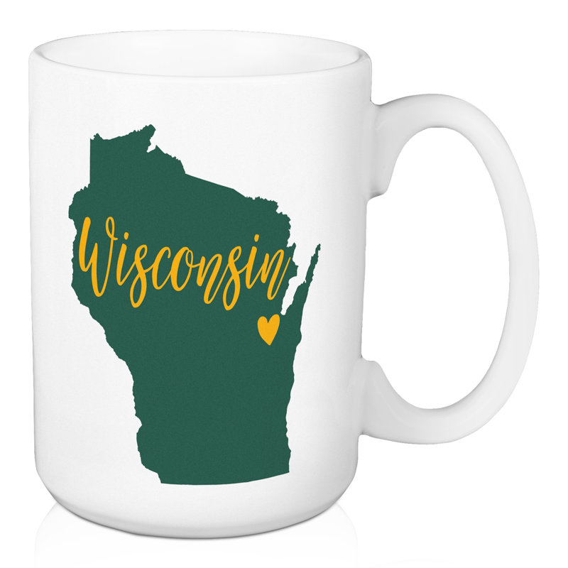 Grande tasse à café wisconsin state fierté bay Freels