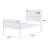 White Twin Bed With Metal Structure And Contemporary Headboard Design Slat
