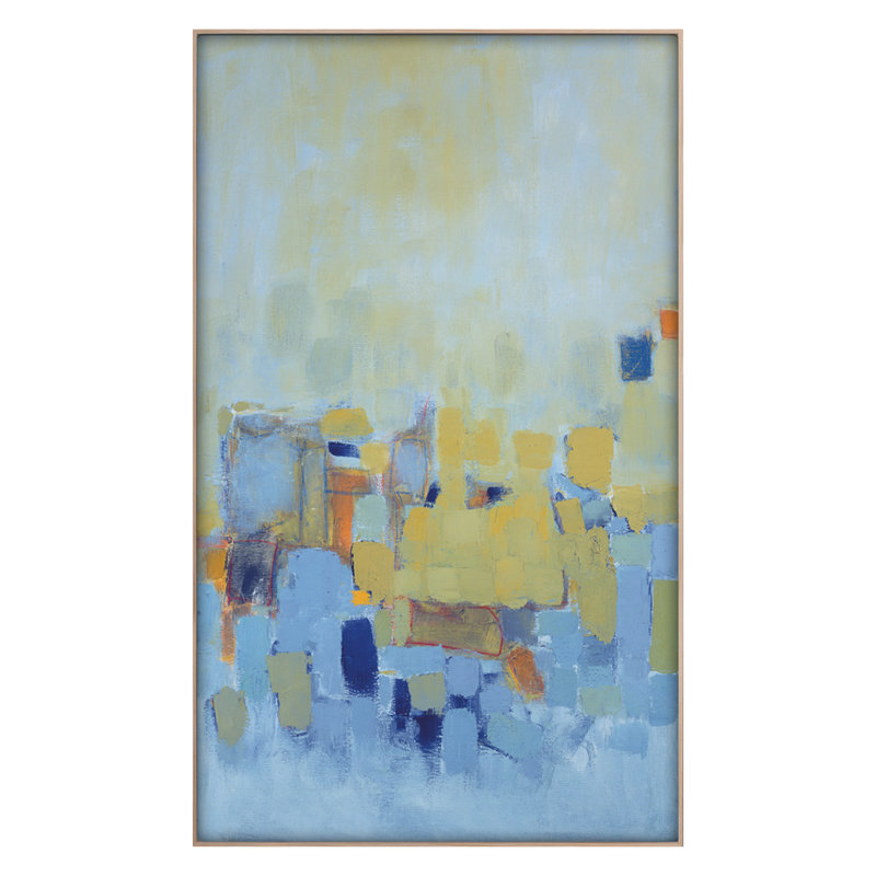 «Fall 2021 Across The Lake I», reproduction encadrée sur toile par Sheryl Westergreen, Cadre flottant érable