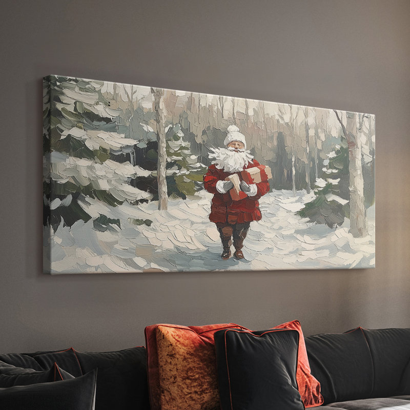 Christmas Series-VII- Toile tendue avec châssis - Prêt à accrocher, H 16 po x l 32 po