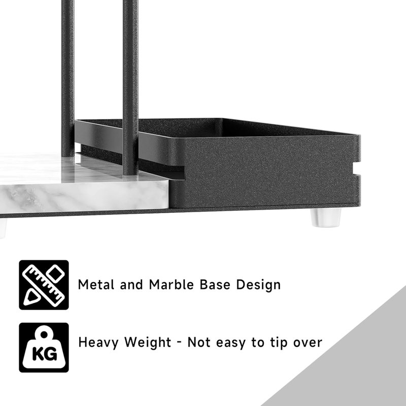 Marble Napkin Holder for Table with Salt and Pepper Shakers Caddy
