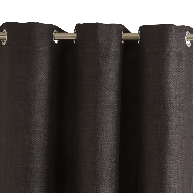 Lina Polyester Blackout Single Curtain Panel Single Panel, Dark Gray, 78.74" W x 110.2" L