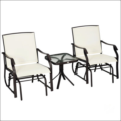 Ensemble bistro 3 pièces pour fauteuil de détente et table basse d'extérieur