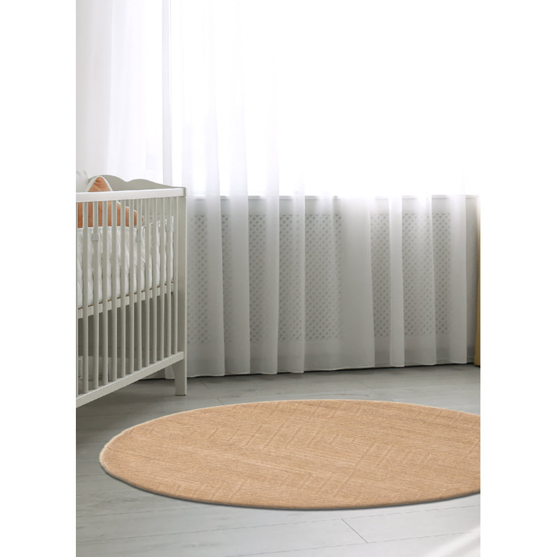 Tapis brun clair Kashkuli 3 pi 11 po x 3 pi 11 po