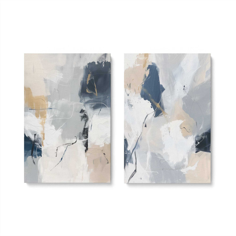 Obsidian Echo, ensemble de 2 toiles encadrées, Toile tendue, H 36 po x l 48 po x P 1,25 po