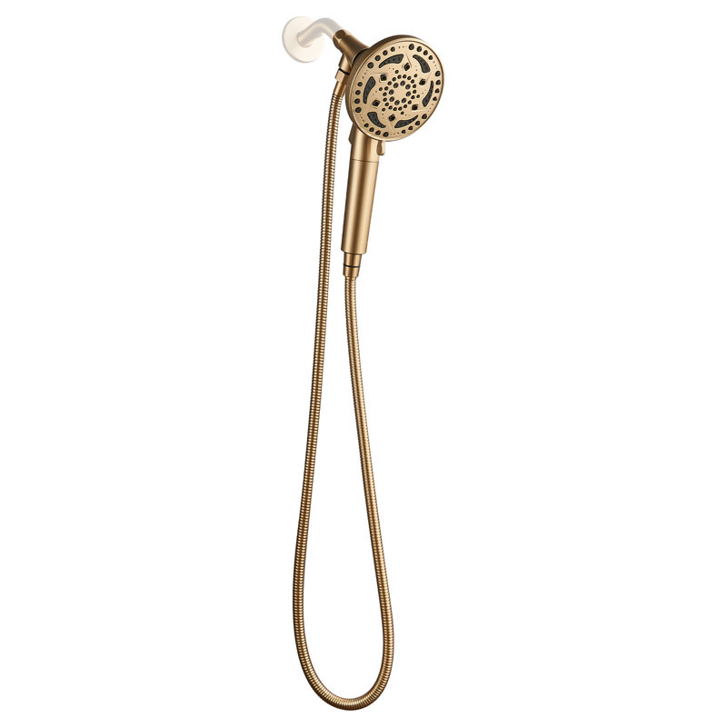 MultiFunctional 7-Spray One-Button Detachable Shower Head with Filter ORB, Or brossé