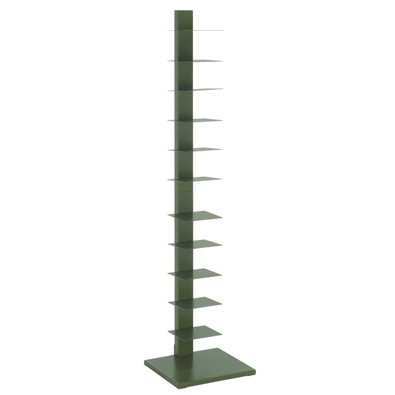 St Catherine Bookcase, Garden Green, (11 Shelves) 65.25" H x 15.75" W x 16" D