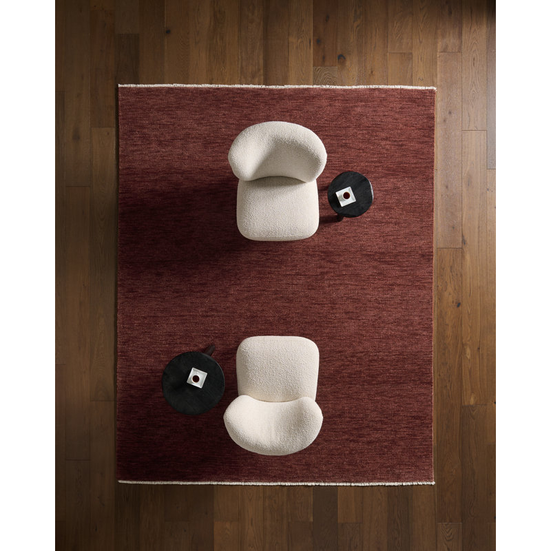 Saga Origin SAG23 Handknot Solid Red Area Rug, Rectangle 10' x 14'