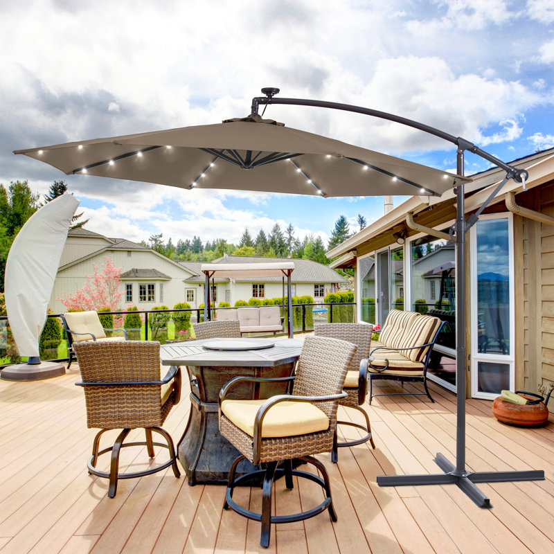 Parasol d'extérieur à DEL 10 pi, Taupe