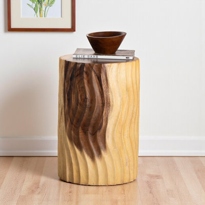 Helsa Wave Accent Table, Modern Boho Rustic Style for Living Rooms or Bedrooms