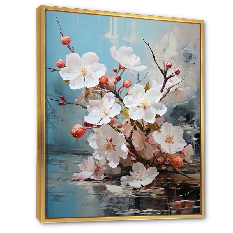 Fawke Asian Art Eastern Elegance VI, reproduction d'art sur toile, H 32 po x l 16 po x P 1 po, Cadre flottant doré