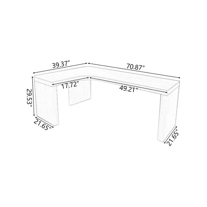 East Urban Home Burlywood L-Shaped Solid Wood Writing desk - Wayfair Canada