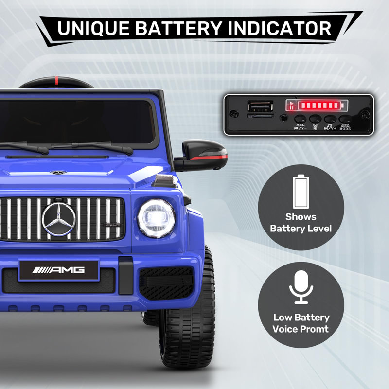 Voiture électrique Mercedes-Benz G63 sous licence DEARAUTO 12 V 7 AH pour enfants, voiture électrique 12 V pour tout-petits, voiture électrique pour enfants avec télécommande parentale, lumières DEL et musique.