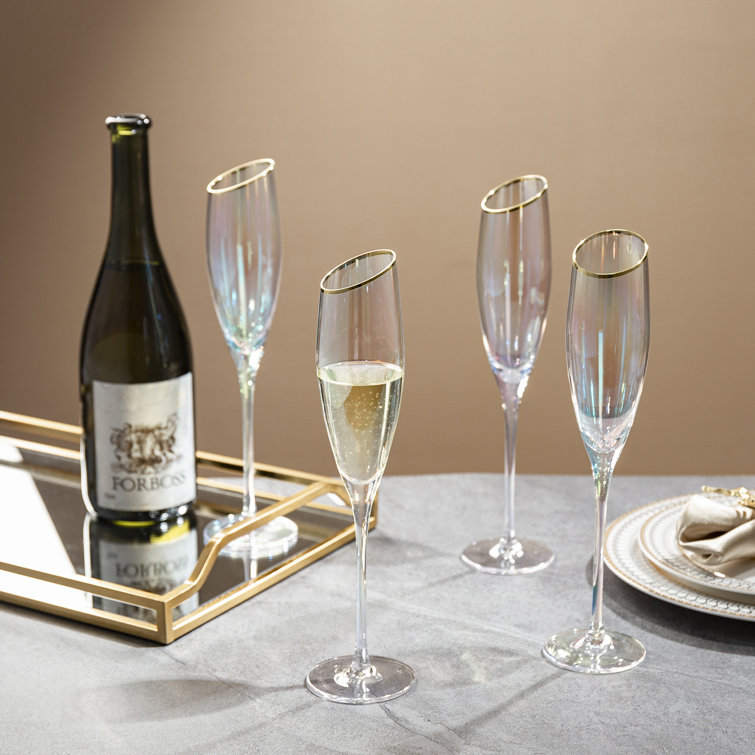 Gold Rim Champagne Flute - Saltwater House