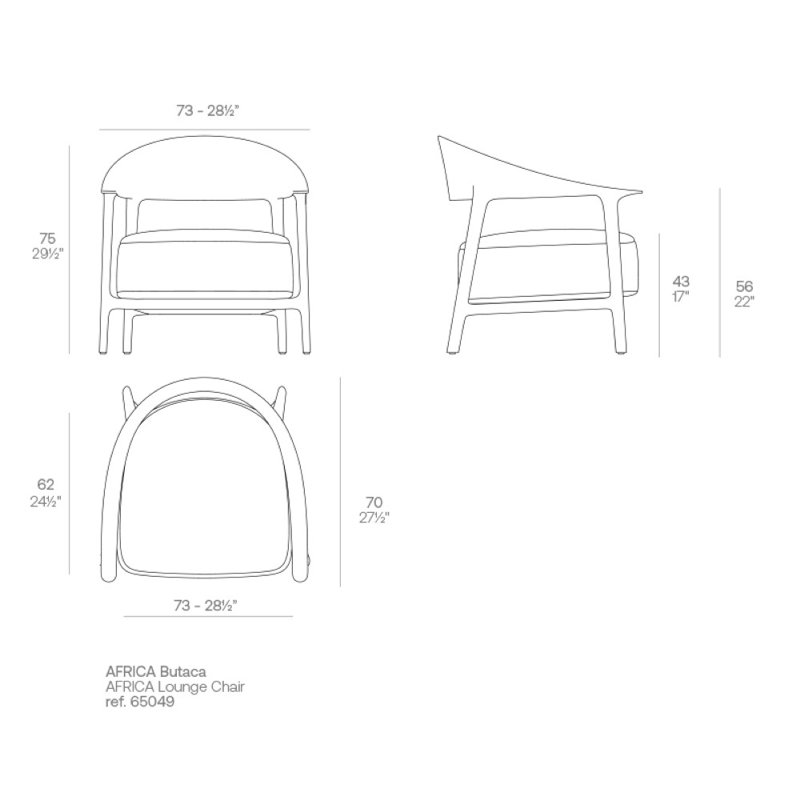 AFRICA Lounge Chair (Indoor/Outdoor), Ecru10131