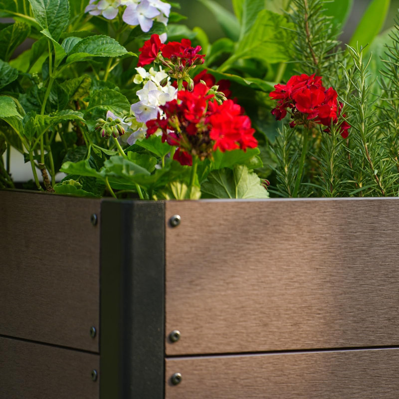 Wood Raised Garden Bed 19x19x17 in, Deep Outdoor Planter Box with Open Bottom for Patio Balcony Garden, 17" H x 19" W x 19" D
