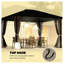 Pavillon de jardin bronze et café avec toit en acier galvanisé et cadre en aluminium pour patio