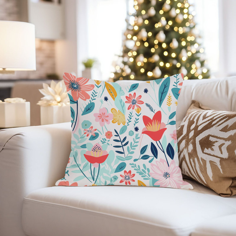 Floral Scandinavian Wildflower Pattern IV Flowers, 16" x 16"