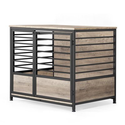 Dog Crate And Side Table, Middle Size,Oak
