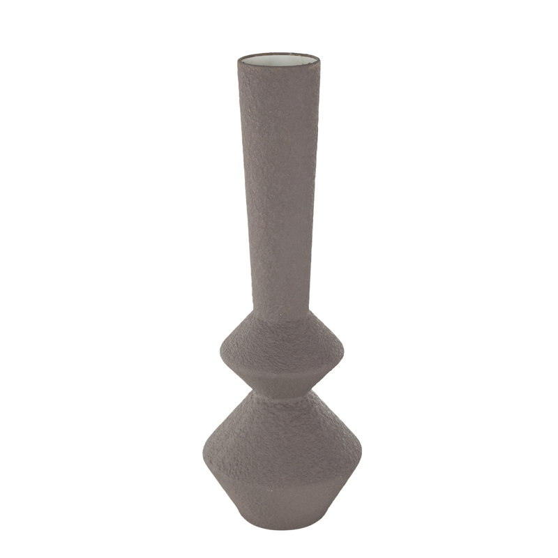 Cole And Grey Metal Art Deco Fluted Decorative Vase