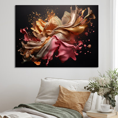 «Sudden Joy Abstract» rose et or Splash I - impression