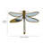 Dragonfly Shaped Accent Mirror with Golden Finish