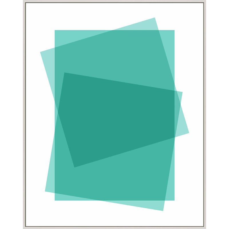 Aqua Kami Print by Jacques Pilon, 50" H x 40" W, White Framed Canvas