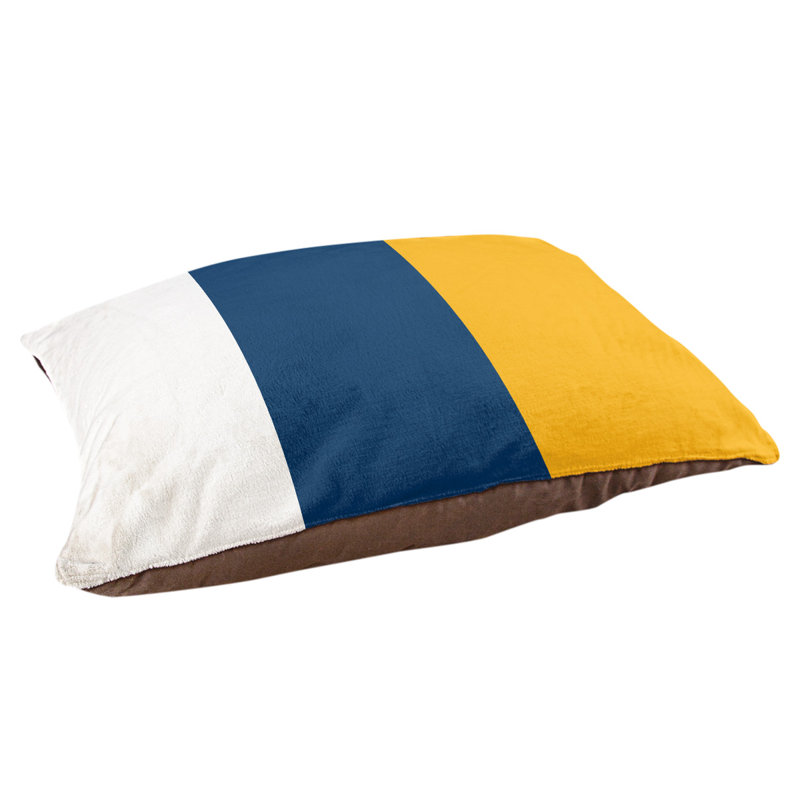Coussin California, Milieu bleu / jaune, Moyen (l 28 po x P 18 po x H 6 po)