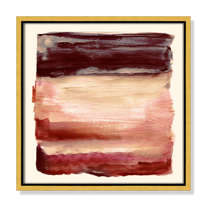 «Burgundy Sky I» par Nan, Or, H 13,5 po x l 13,5 po