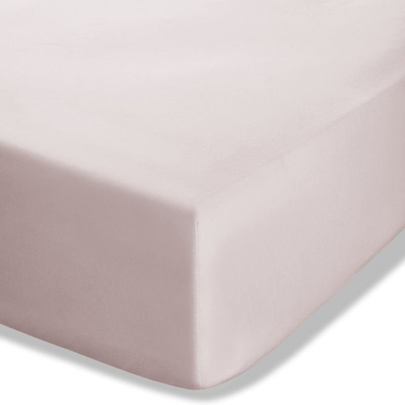 Easy Iron Percale Fitted Sheet, Double (4'6), Blush Pink
