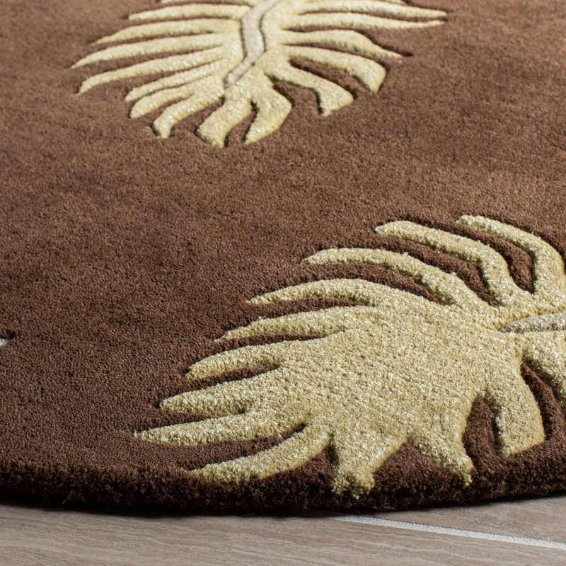Tapis floral en laine et viscose touffeté à la main Candelo Soho, Rond 6 pi