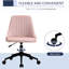Fauteuil de bureau à dossier moyen en velours rose. Bureau pivotant à 360 °, hauteur réglable de 30,25 po à 34,25 po, siège rembourré en éponge confortable, forme moderne, charge maximale de 264 lb. Assemblage requis