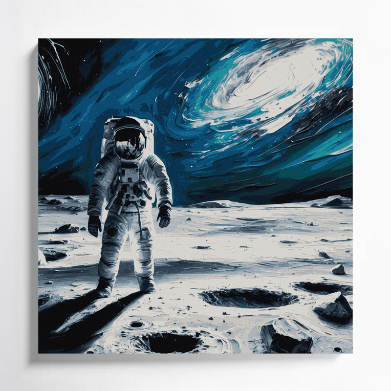 «Space Apollo mission», photographie sur toile grise, H 12 po x l 12 po